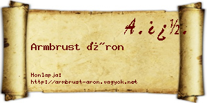 Armbrust Áron névjegykártya