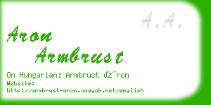 aron armbrust business card